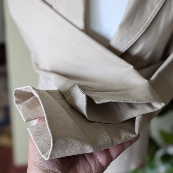 Liz Claiborne Women's Size Small Petite Beige Button Front Cotton Blazer - Picture 10 of 10